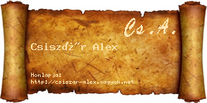 Csiszár Alex névjegykártya