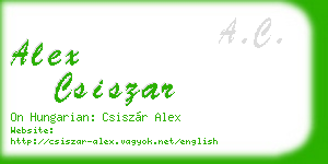 alex csiszar business card